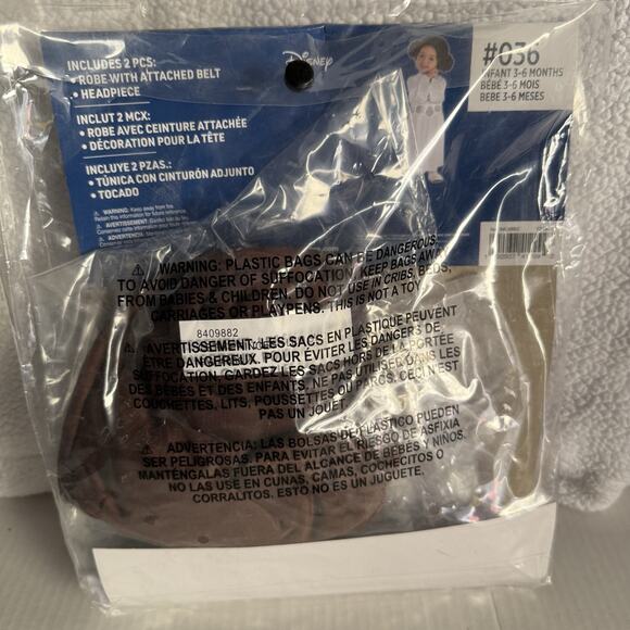 Star Wars Princess Leia Infant Costume - White and Brown - Picture 4 of 5